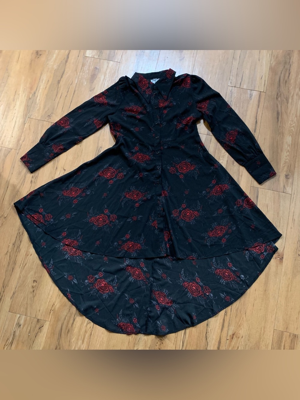 Killstar button up rose dress